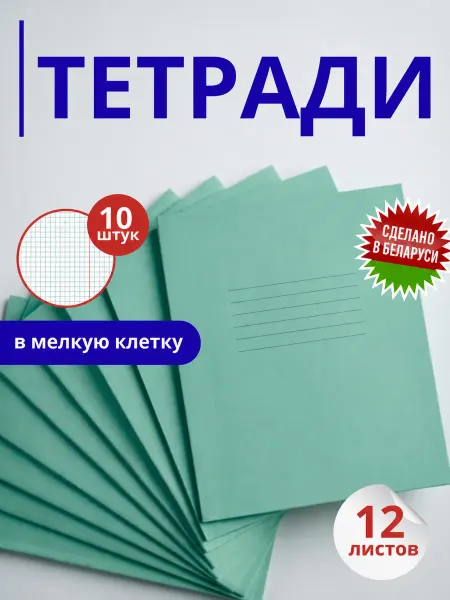 Бумажная фабрика Гознак Тетрадь в мелкую клетку 12 листов + обложки