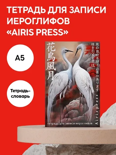 Тетрадь для иероглифов Airis Press: прописи, каллиграфия, японский язык, китайский, обучение