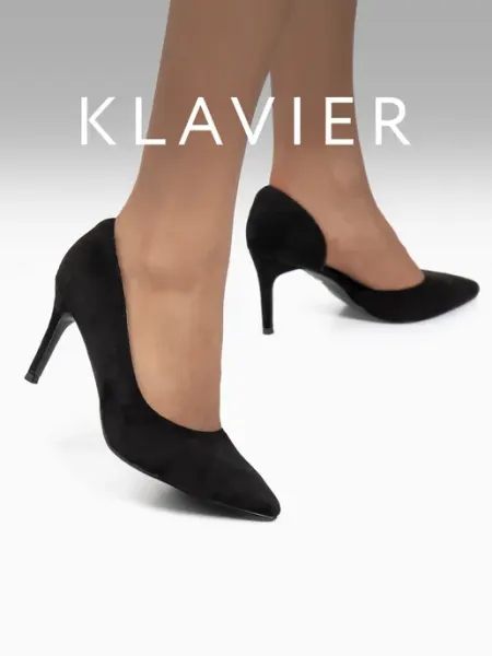KLAVIER Туфли черные женские на каблуке