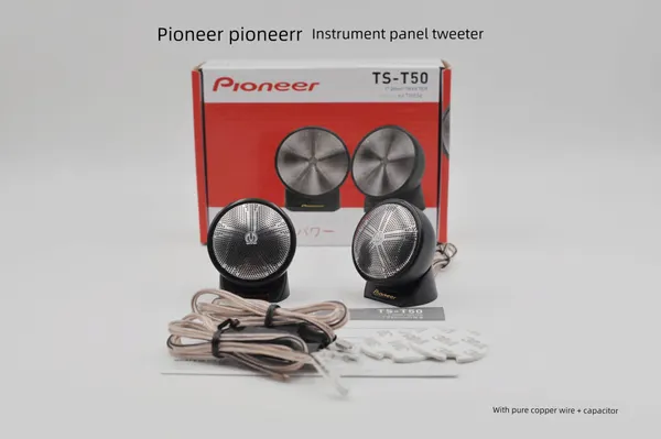 Комплект из двух высокочастотных динамиков Pioneer T50 с оригинальным конденсатором для автомобильной аудиосистемы -