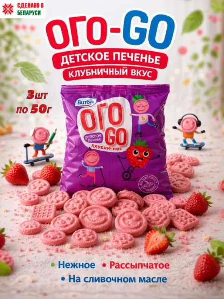 Adelia.soap Печенье детское клубничное Витьба 3*50г
