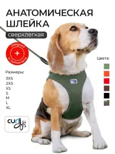 Шлейка для собак мелких и средних пород Curli AirMash анатомическая сверхлегкая