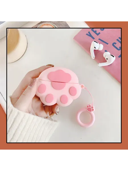 Чехол для кейса наушников AirPods Pro Розовая лапка