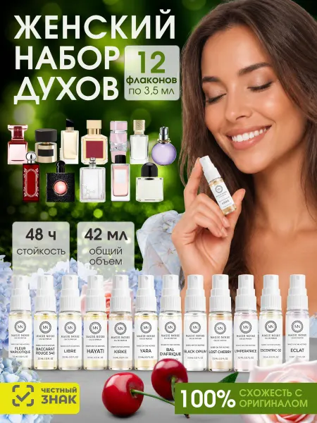 Magie Noire de parfume Духи для женщин, набор женских духов пробников 12шт по 3,5мл