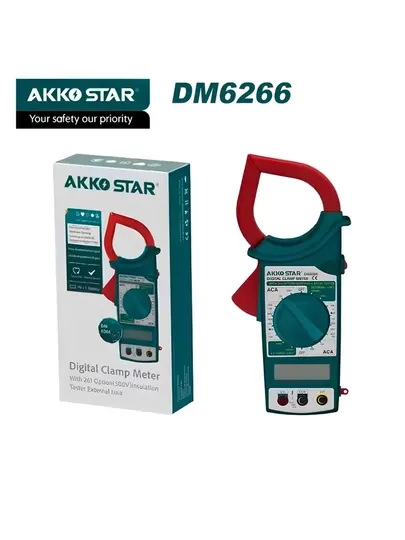 Цифровой мультиметр-зажим AKKOSTAR DM6266, токовый амперметр, вольтметр переменного тока