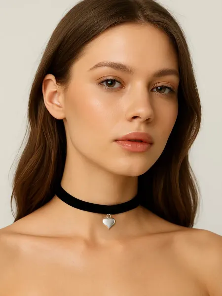 Milano Jewelry Чокер на шею бархатный с подвеской сердце