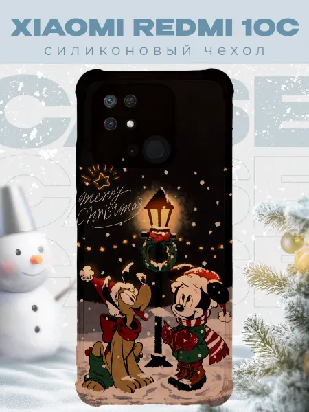 PRINTberries Новогодний чехол для телефона Xiaomi Redmi 10C микки маус