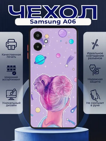 PRINTberries Матовый чехол на SAMSUNG A06 розовый гламур