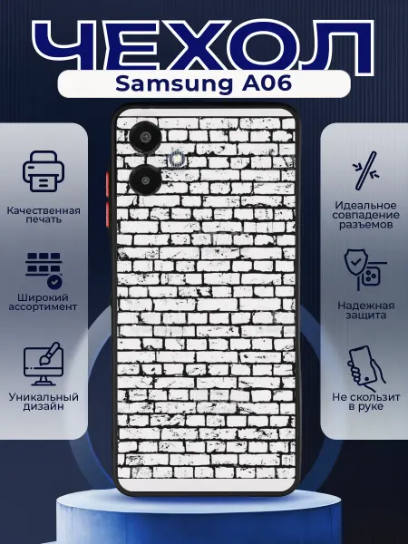 PRINTberries Матовый чехол на SAMSUNG A06 кирпичная стена