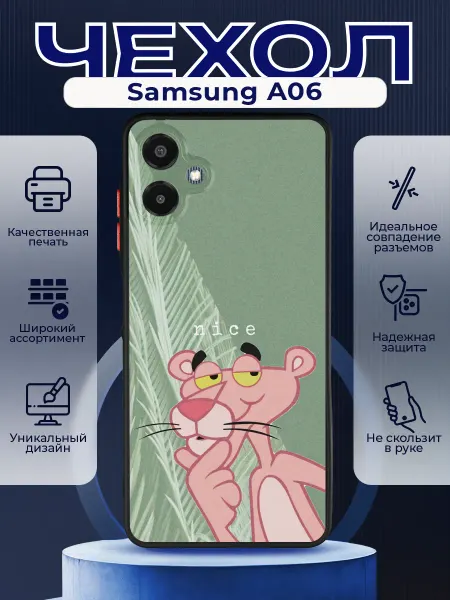 PRINTberries Матовый чехол на SAMSUNG A06 розовая пантера