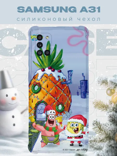 PRINTberries Новогодний чехол для телефона Samsung A31 спанч боб