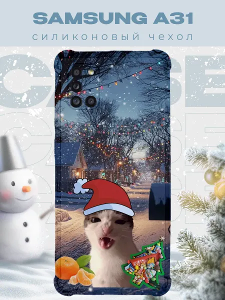 PRINTberries Новогодний чехол для телефона Samsung A31 котик