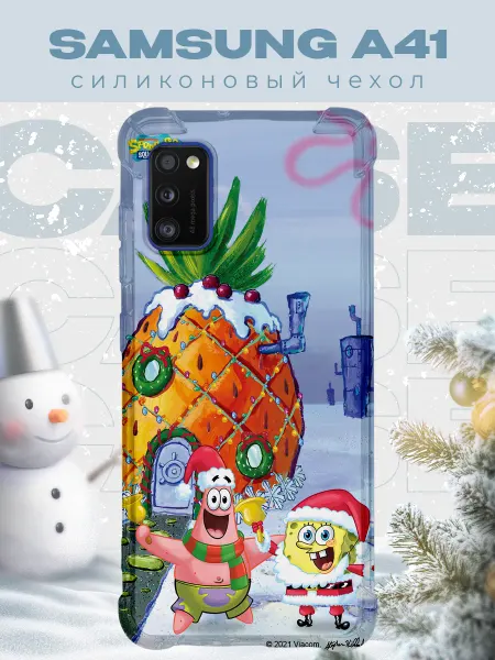PRINTberries Новогодний чехол для телефона Samsung A41 спанч боб