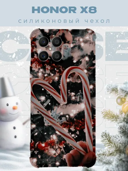 PRINTberries Новогодний чехол для телефона Honor X8 рождество