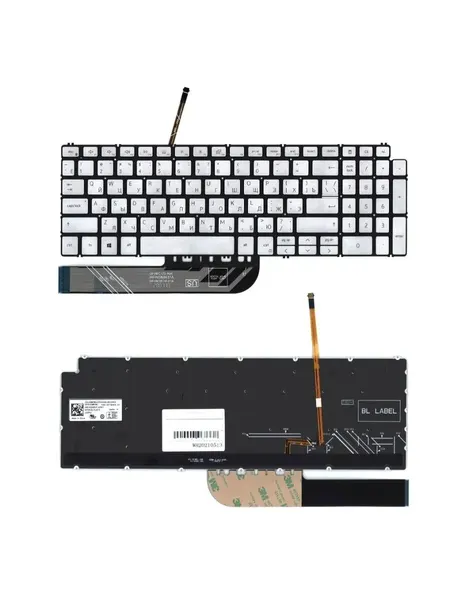 Клавиатура Dell Inspiron 7591 2-in-1 серебристая с подсветк