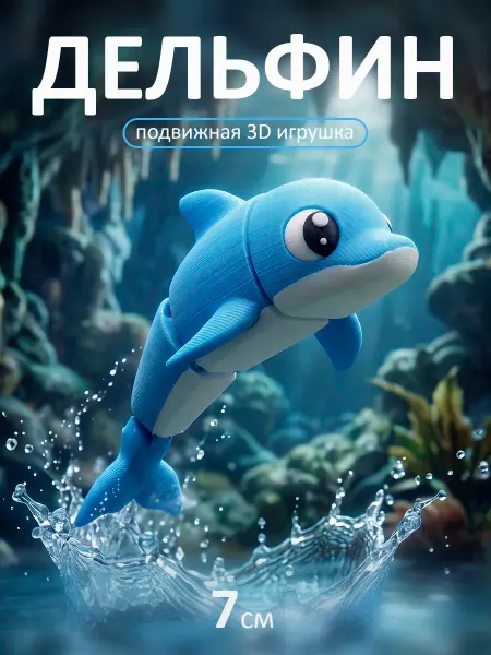 3Д игрушка подвижная Дельфин антистресс фигурка