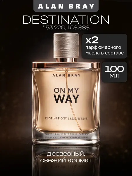 Alan Bray Туалетная вода мужская стойкая On my way Destination 100 мл