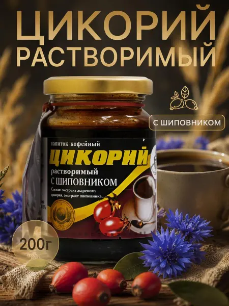 Русский цикорий Цикорий натуральный жидкий с шиповником, 200 г