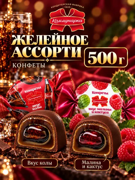 Коммунарка Белорусские конфеты с малиной и колой ассорти, весовые