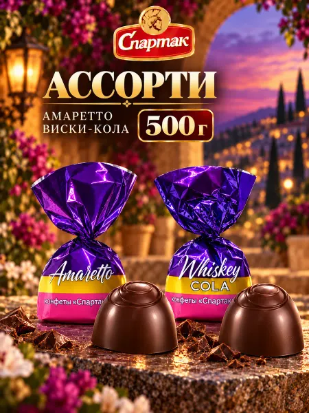 КФ Спартак Белорусские конфеты шоколадные ассорти вкус коктейлей