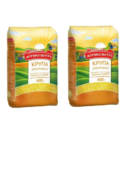 Агрокультура Кукурузная крупа, 600 гр, 2 шт