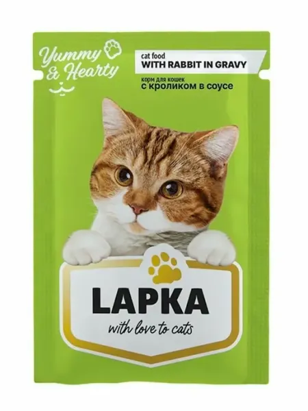 Lapka Влажный корм для кошек с кроликом в соусе 24 шт