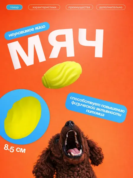 КидсБокс Игрушка для животных Мячик волнистик