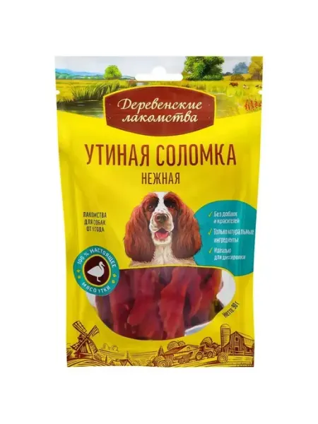 Деревенские лакомства для собак, утиная соломка нежная