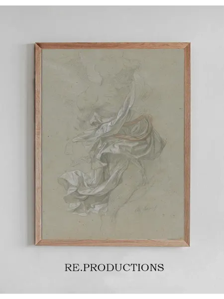Re.productions Постер Drapery study for An Angel - Alexandre Cabanel