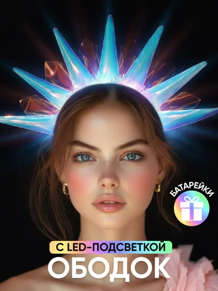 Светящийся ободок для волос с LED подсветкой, праздничный карнавальный аксессуар для вечеринки, фотосессии