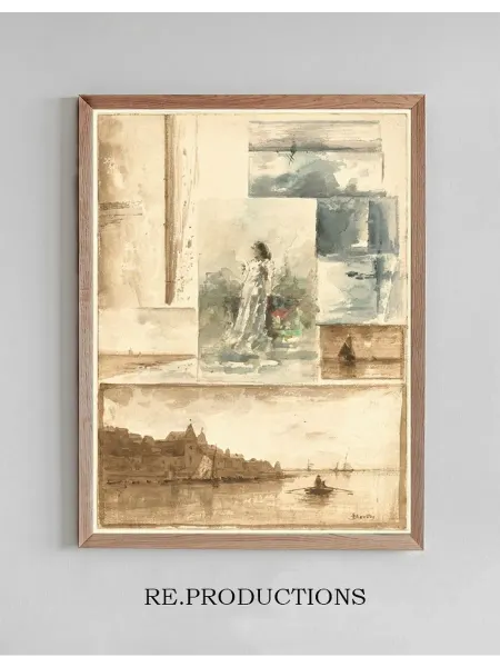 Re.productions Постер A Trompe l’oeil Collage - Alfred Stevens