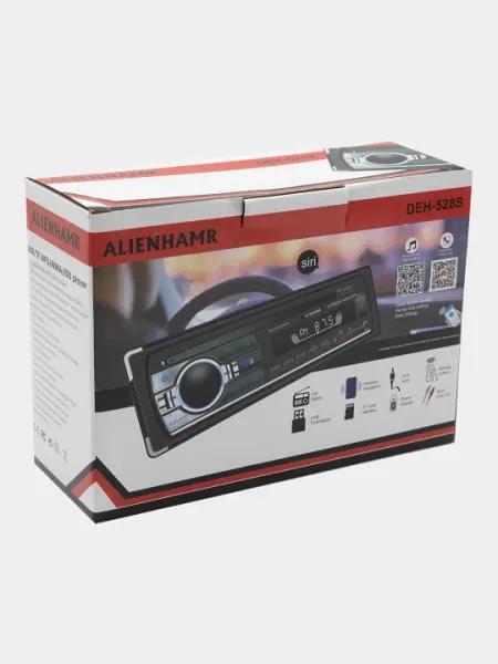 Автомагнитола ALIENHAMR DEH-528S, с пультом, магнитола для автомобиля, с подсветкой