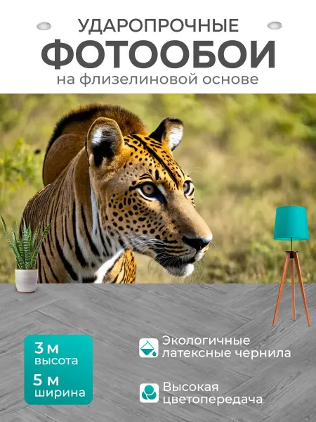 LotsPrints Фотообои "Линии, контурирующие образы животных в." 5x3м