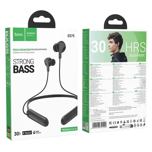 Наушники беспроводные HOCO ES75 Niya, bluetooth V5.4, 30Hr (Черный)