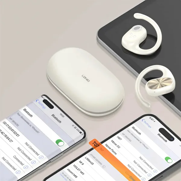 LDNIO T07 Наушники беспроводные с костной проводимостью OWS, Bluetooth, белые