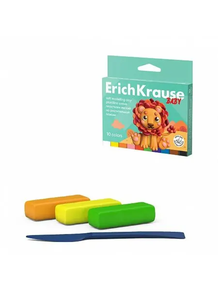 ErichKrause Пластилин мягкий Baby с Алоэ Вера 10 цветов, 150 г