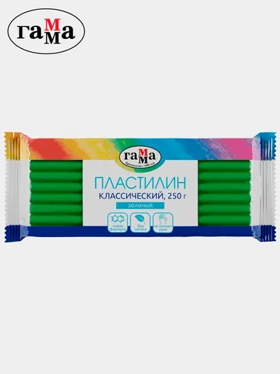 Пластилин Гамма "Классический", зеленый, 250г 270818_04 - Пластилин