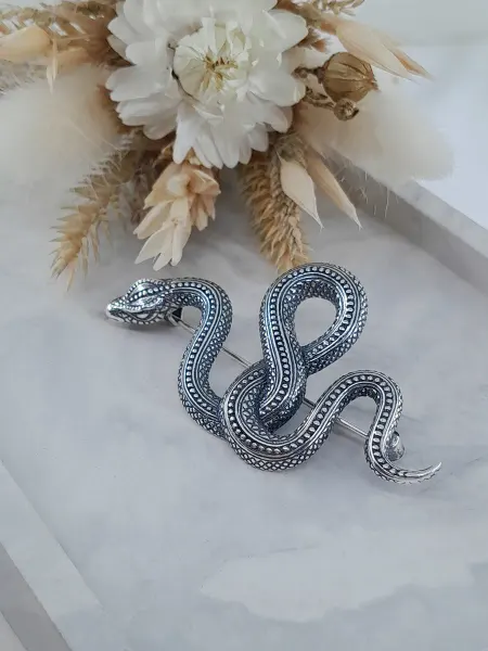 Allodi Jewelry Брошь змея покрытие серебро на подарок