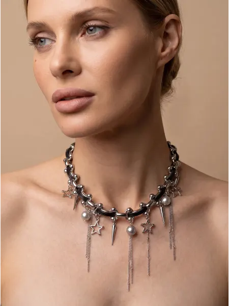 VasDAV BEAUTY Колье многослойное бижутерия чокер с жемчугом и звездами