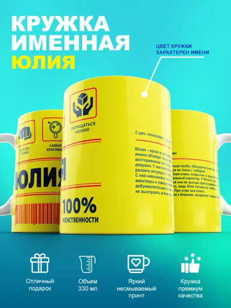 Cup-cup Именная кружка с именем Юлия 330мл