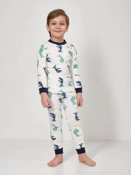 Bonifacio kids Пижама детская с динозаврами со штанами хлопковая