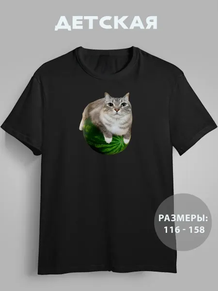 GRAFFIX Футболка детская летняя с принтом кота