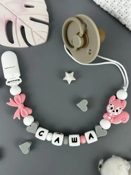 BABY WOODS Держатель для соски прорезыватель САША, АЛЕКСАНДРА