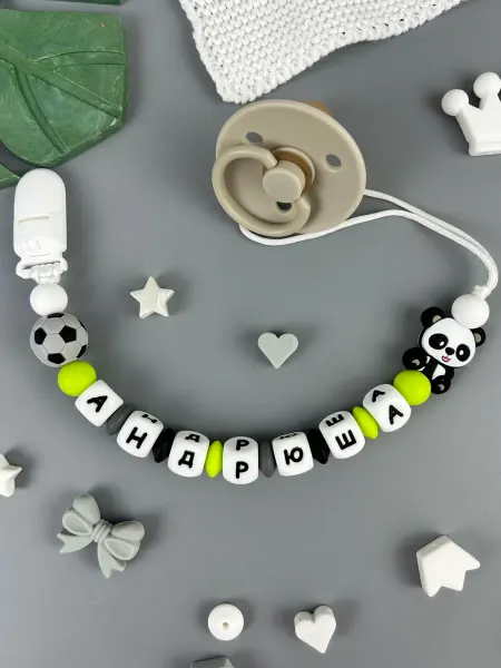 BABY WOODS Именной держатель для соски прорезыватель АНДРЕЙ, АНДРЮША