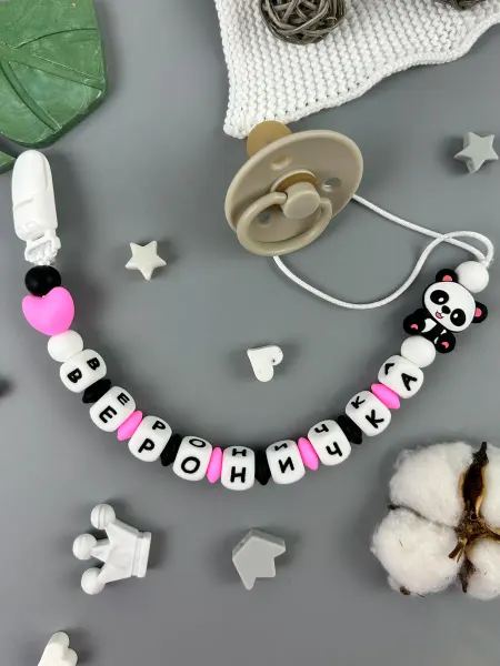 BABY WOODS Именной держатель для соски прорезыватель ВЕРОНИЧКА, ВЕРОНИК…