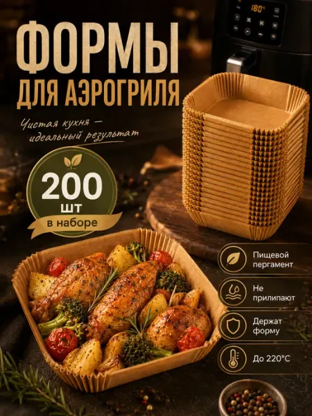 Бумага для выпечки/пергамент Бумажная форма для выпечки в аэрогриле 200 шт