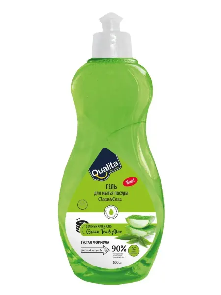 QUALITA Средство для мытья посуды Green tea & Aloe 500 мл