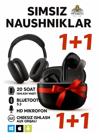 Беспроводные наушники-вкладыши Pods, 1+1 наушники для iPhone и Android P9, MAX - Наушники