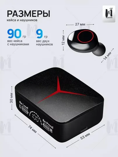 Беспроводные наушники M10, M19, M88, M90 Powerbank 3500mAh.ч и Bluetooth 5.3 - Наушники