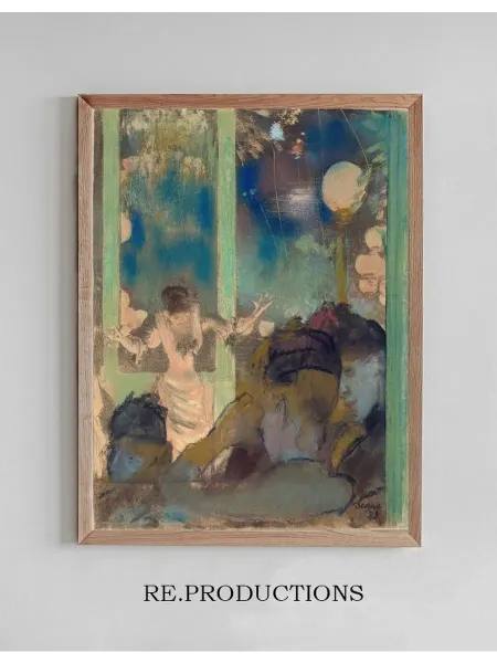 Re.productions Постер Mademoiselle Bécat at the Café des - Edgar Degas